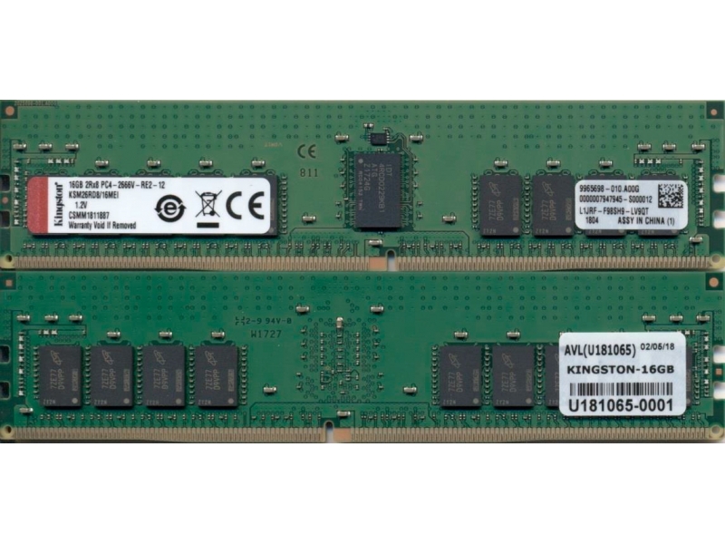 KINGSTON DDR4 16GB 2666MHz ECC Reg CL19 DIMM 2Rx8 Micron KSM26RD8