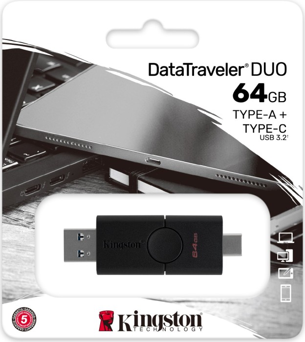 Kingston  DT Duo 64GB USB FlashDrive 3.0 DTDE