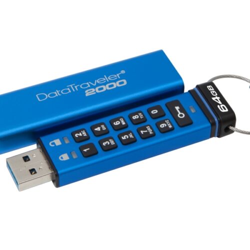 Kingston DT2000 Keypad 64GB USB3.0 256bit AES Hard. Encrypted DT2000