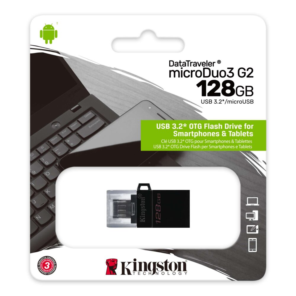 Kingston DataTraveler microDuo G2 128GB USB FlashDrive 3.0  DTDUO3G2