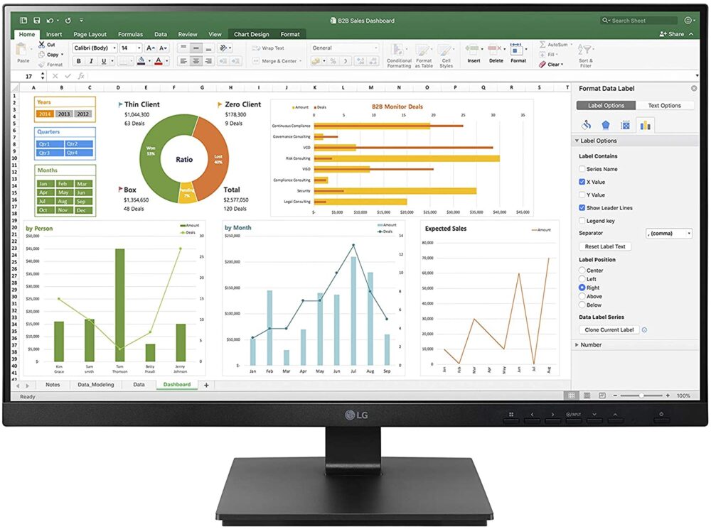 LG 60.5 cm (23.8inch) - 1920 x 1080 pixels - Full HD - LED Black 24BN650Y-B