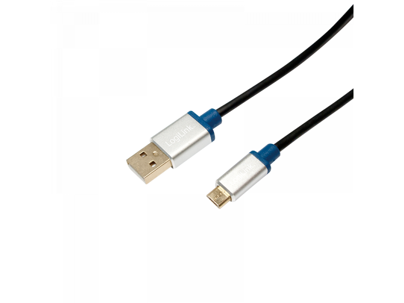 LOGILINK - Premium USB 2.0 USB-A Stecker auf Micro-B Stecker 1,5m (BUAM215)