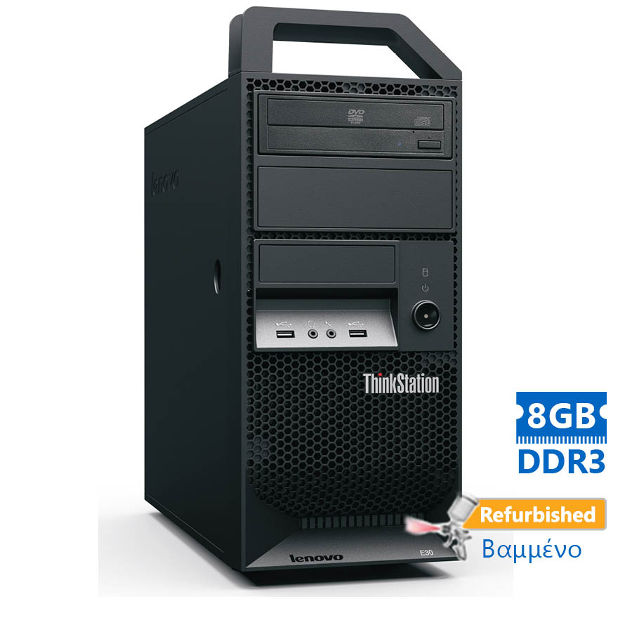 Lenovo E20 Tower Xeon X3460(4-Cores)/8GB DDR3/250GB/Κάρτα Γραφικών/DVD/7P Grade A+ Workstation Refur
