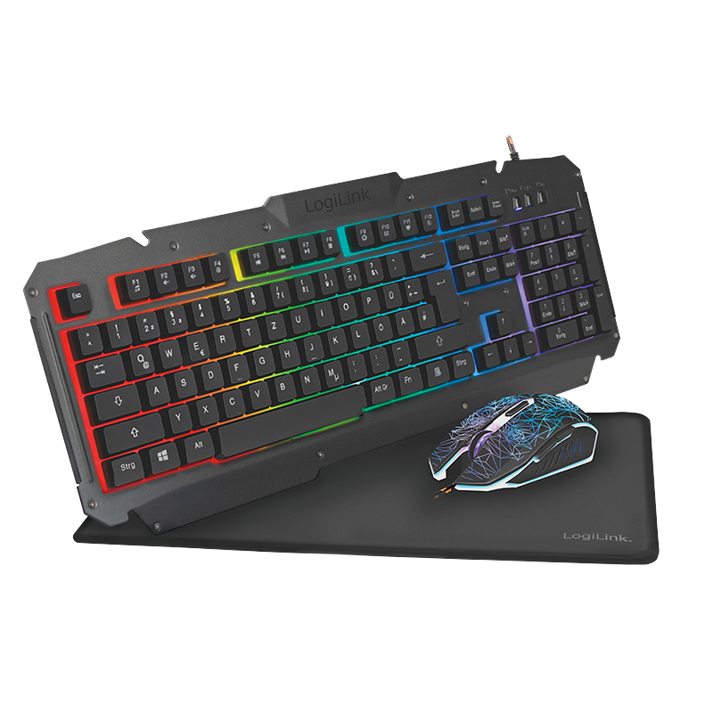 LogiLink KB & Mouse plus Mauspad Gaming Combo Set  ID0185