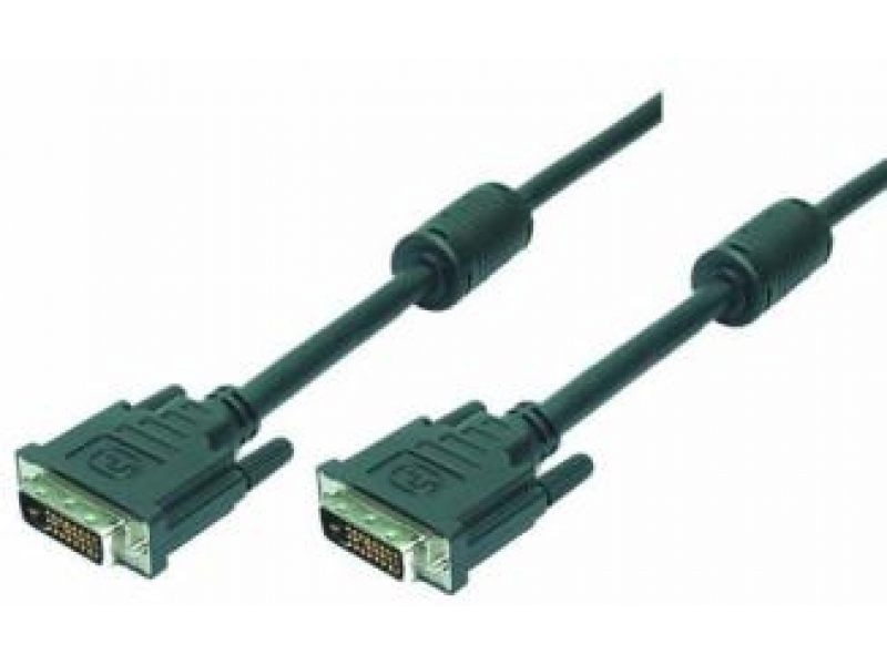 LogiLink Kabel DVI 2x Stecker mit Ferritkern schwarz 2 Meter CD0001