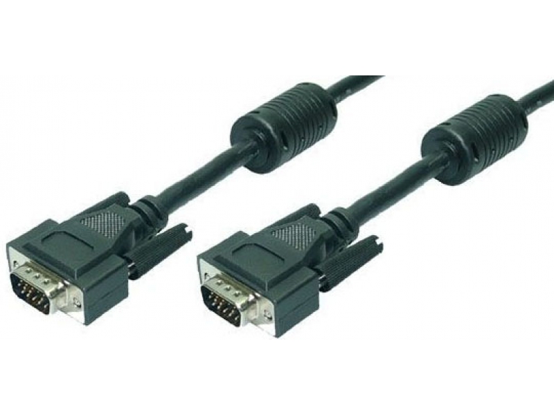 LogiLink Kabel VGA 2x Stecker mit Ferritkern schwarz 5,00 Meter CV0003