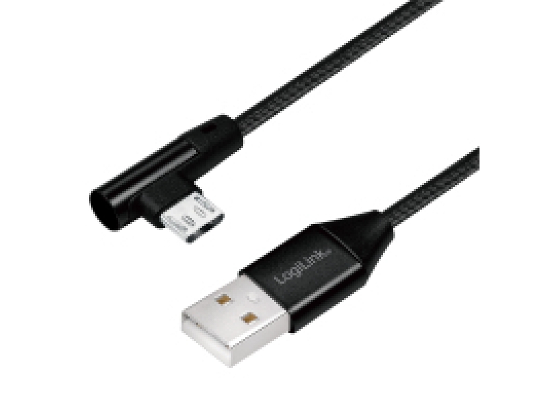 LogiLink USB-Stecker USB 2.0 zu Micro-USB (90Â°gewinkelt) 0,3m CU0141