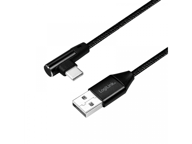 LogiLink USB-Stecker USB 2.0 zu USB-C (90Â° gewinkelt) 1,0m CU0138