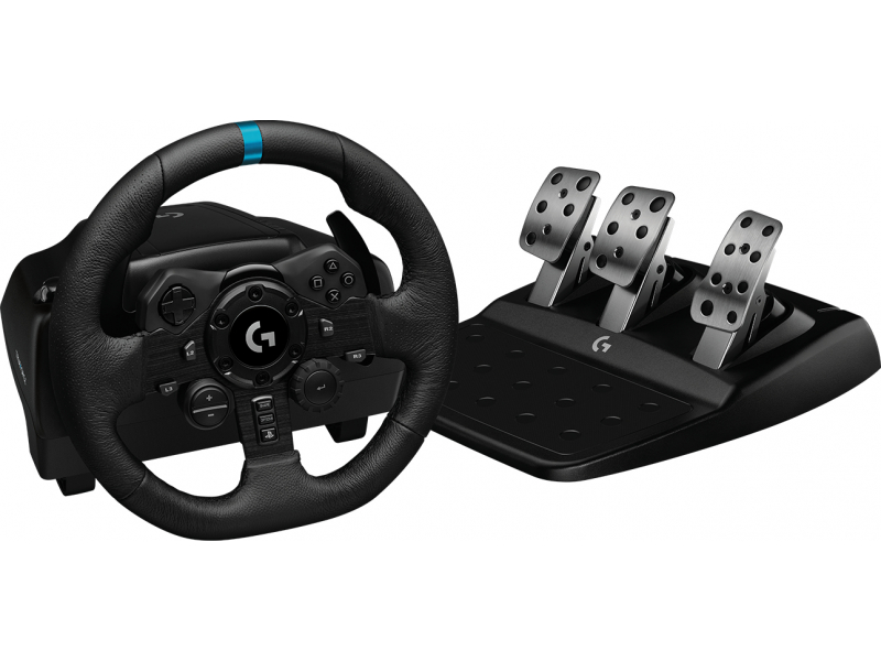 Logitech G G923 - Steering wheel + Pedals - PC - PlayStation 4 - 900° - Wired - USB - Black 941-0001
