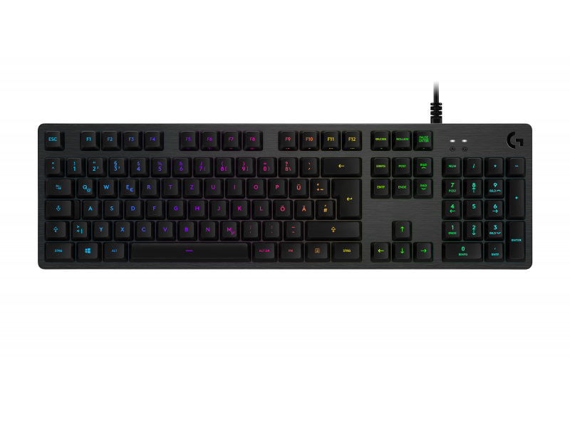 Logitech Keyboard G G512 - Wired - USB - Mechanical - QWERTZ - RGB LED - Black 920-008727
