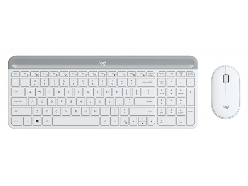 Logitech MK470 - Standard - RF Wireless - QWERTZ - White - Mouse included 920-009189