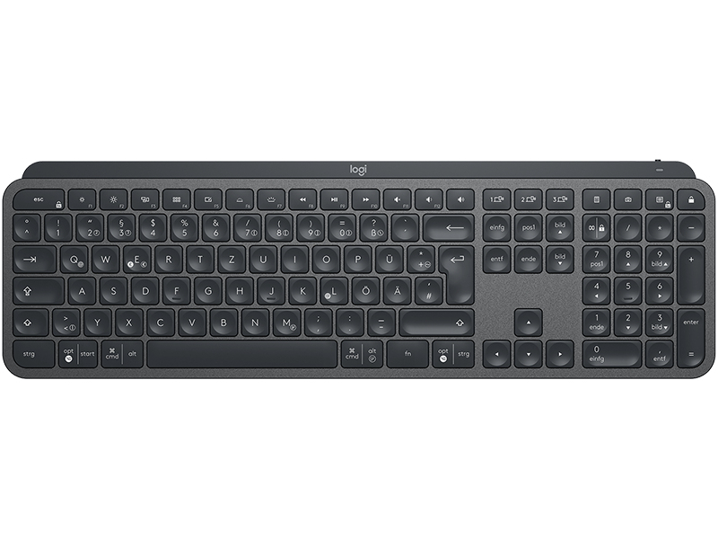 Logitech MX Keys - Standard - RF Wireless + Bluetooth - QWERTZ - Black 920-009403