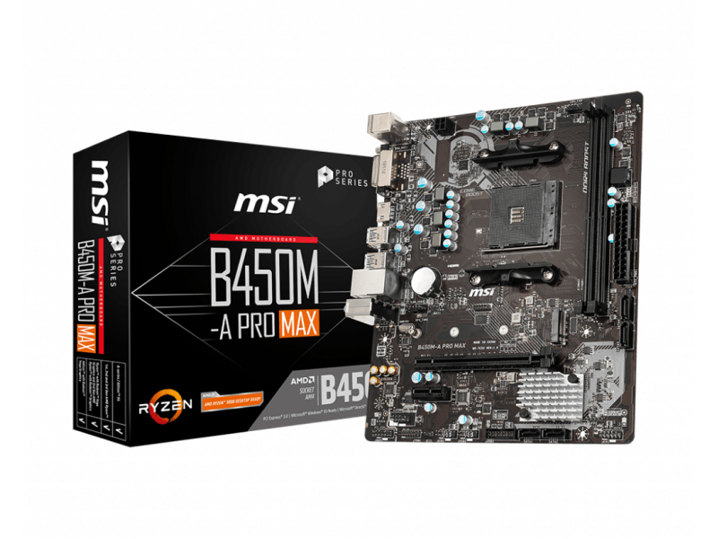 MSI B450M-A PRO MAX (AM4) (D) | MSI - 7C52-001R