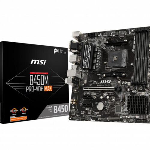 MSI MB B450M Pro-VDH MAX  (B450,AM4,mATX,DDR4,VGA,AMD) 7A38-043R