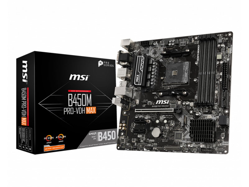 MSI MB B450M Pro-VDH MAX  (B450,AM4,mATX,DDR4,VGA,AMD) 7A38-043R