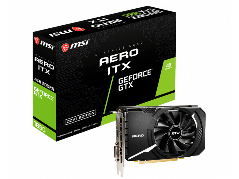 MSI VGA GeForce GTX 1650 4GB D6 Aero ITX OCV1 V809-3610R
