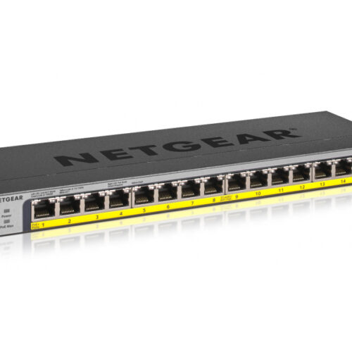 Netgear Switch 16x1000 PoE+ 183W lüfterlos Rack - GS116PP-100EUS