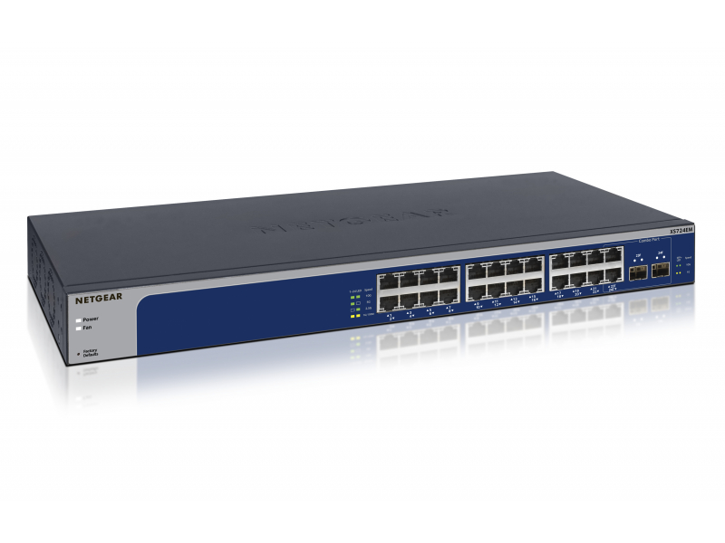 Netgear Switch 24x10GBT 2xSFP+ flüsterleise Metall - XS724EM-100EUS