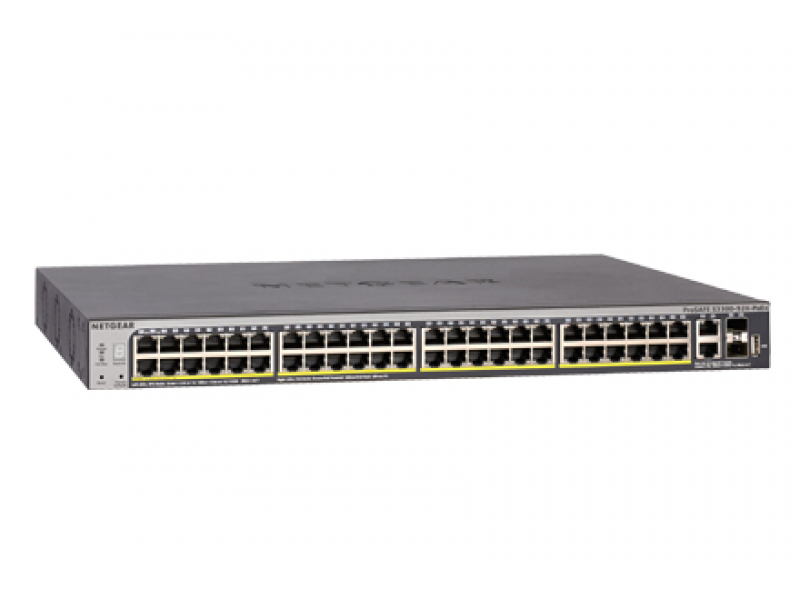 Netgear Switch 48x1000 PoE+ 2x10GBT 2xSFP+ S3300-2 - GS752TXP-100NES