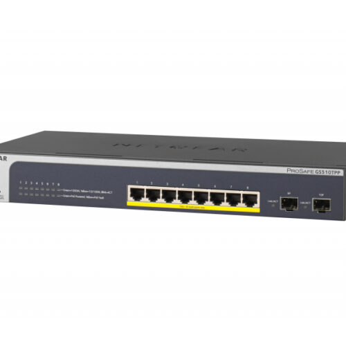 Netgear Switch 8x1000 190W PoE+ 2xSFP lüfterlos Sm - GS510TPP-100EUS