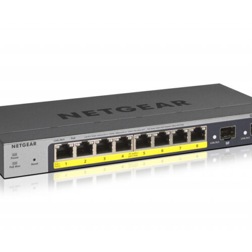 Netgear Switch 8x1000 PoE 2xSFP lüfterlos Metall - GS110TP-300EUS