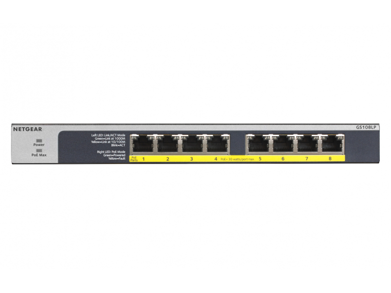 Netgear Switch 8x1000 PoE+ lüfterlos Metall Rack