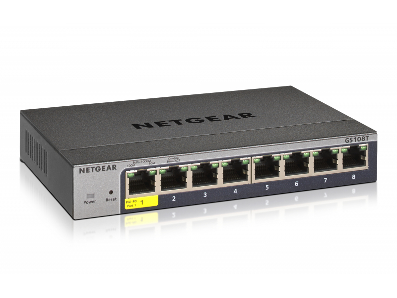 Netgear Switch 8x1000 lüfterlos Metall Sm.Mgd - GS108T-300PES