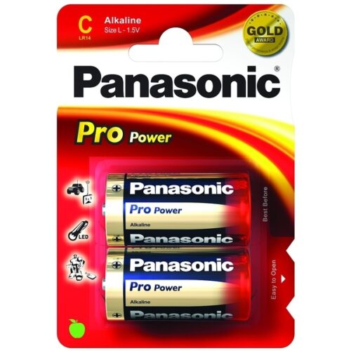 Panasonic Batterie Alkaline Baby C LR14, 1.5V Blister (2-Pack) LR14PPG