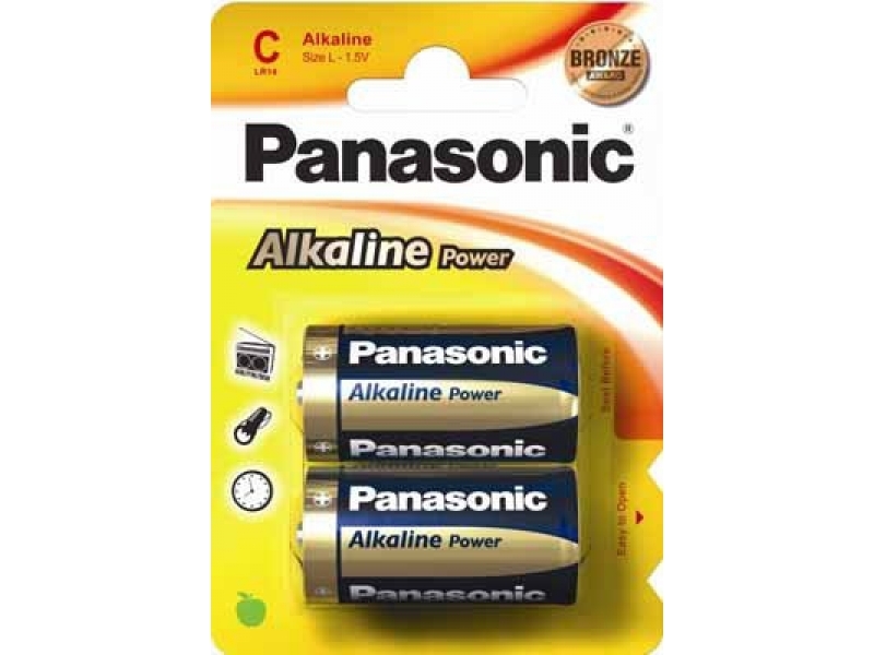 Panasonic Batterie Alkaline Baby C LR14 1.5V Power Bl. (2-Pack) LR14APB