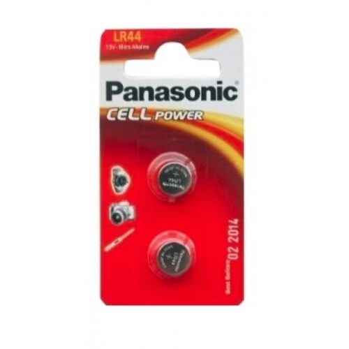 Panasonic Batterie Alkaline LR44 V13GA, 1.5V Blister (2-Pack) LR-44EL