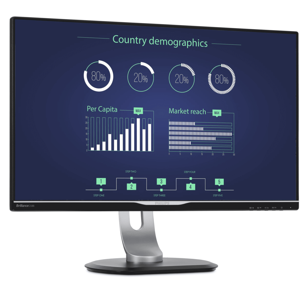 Philips 25 258B6QUEB LED-Display HDMI, DP, VGA, D - 258B6QUEB
