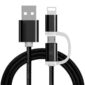 Reekin 2 in 1 Charging Cable (USB Micro & Lightn.) - 1,0 M. (Black-Nylon)