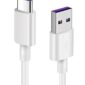 Reekin 5A SUPERFAST Charging Cable USB Type-C - 1,0 Meter (White-Nylon)