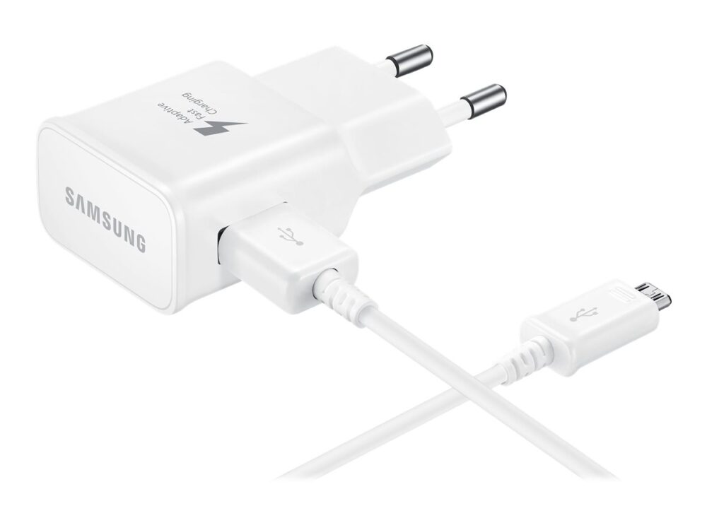 Samsung Schnellladegerät + Kabel micro USB White Retail EP-TA20EWEUGWW