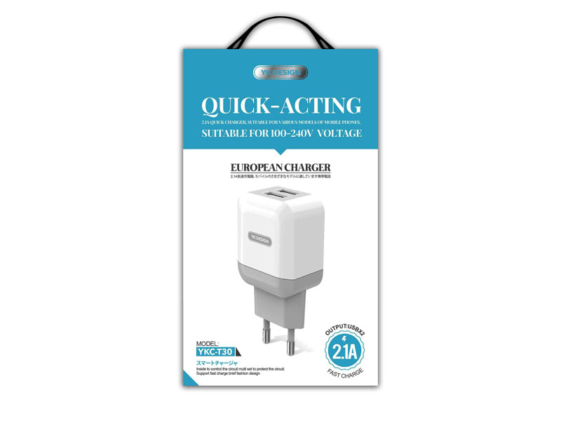 USB AC Adapter 2.1A for Lightning Device (YK-Design YKB-T30)