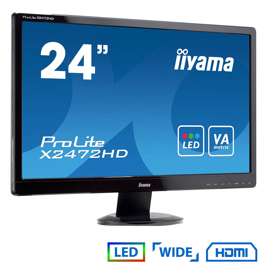 Used Monitor X2472HD LED/liyama/24"/1920x1080/Wide/Black/Grade B/VGA&DVI-D&HDMI
