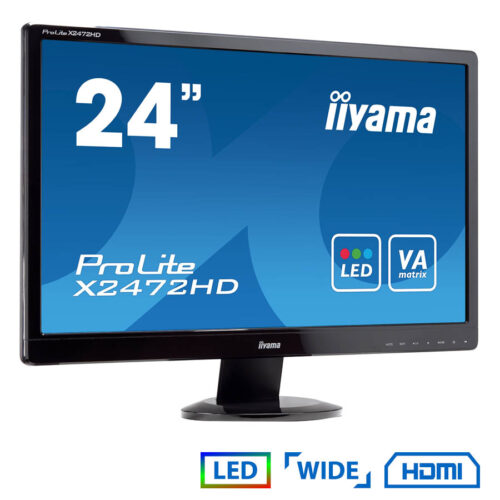 Used Monitor X2472HD LED/liyama/24"/1920x1080/Wide/Black/VGA&DVI-D&HDMI