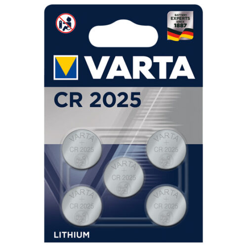 Varta Batterie Lithium, Knopfzelle CR2025 Blister (5-Pack) 06025 101 415