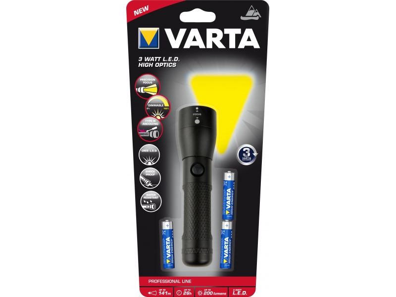 Varta LED Taschenlampe Professional Line High Optics 18810 101 421