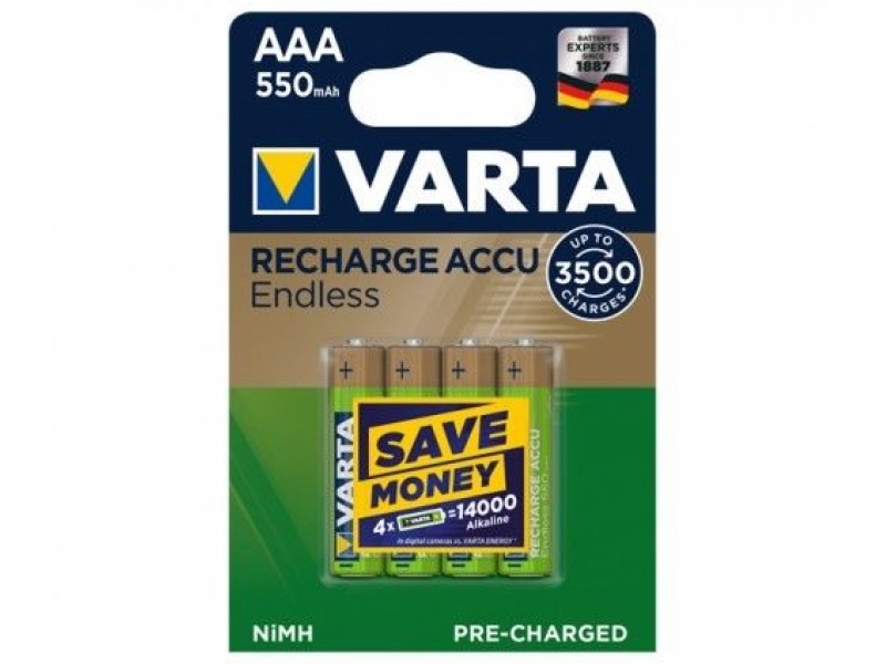 Varta Recharge Endless Energy Akku AAA 550mAh (4er PacK) 56663 101 404