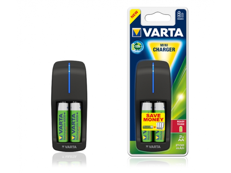 Varta Universal Ladegerät Mini Charger inkl. 2x56706 57646 101 451
