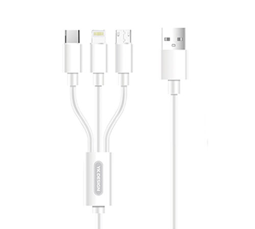 YK-Design 3A Charging Cable 3 in 1 MicroUSB