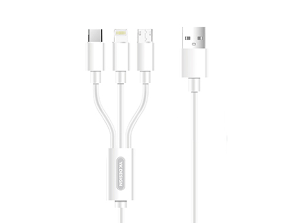 YK-Design 3A Charging Cable 3 in 1 MicroUSB