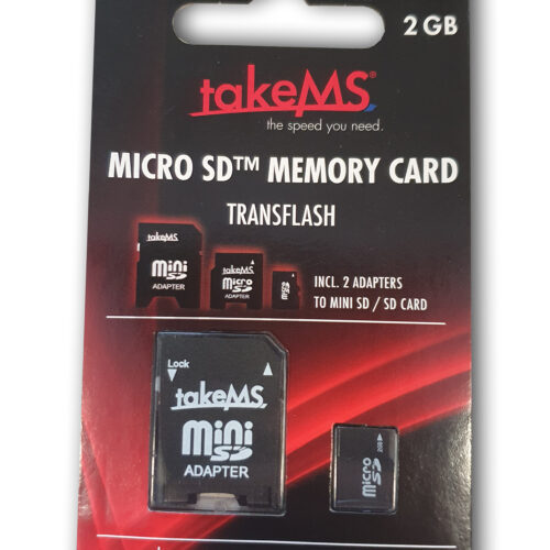 takeMS MicroSD Memory Card 2GB +2 Adapters