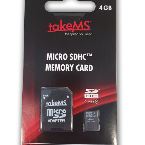 takeMS MicroSDHC Memory Card 4GB +Adapter Retail