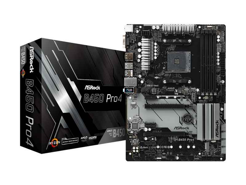 ASRock B450 Pro4 AM4 ATX  D-Sub