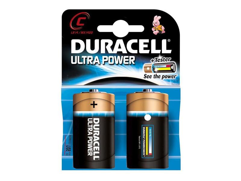 Battery Duracell Alkaline Ultra Power LR14 Baby C (2 Pcs)