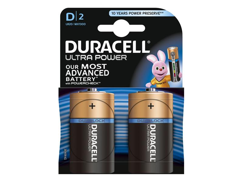 Battery Duracell Alkaline Ultra Power LR20 Mono D (2 Pcs)