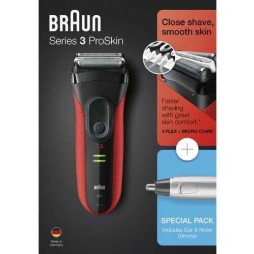 Braun Series 3 3030s Shaver+Trimmer Black-Red