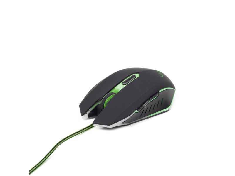 Gembird mice USB 2400 DPI Ambidextrous Black,Green MUSG-001-G